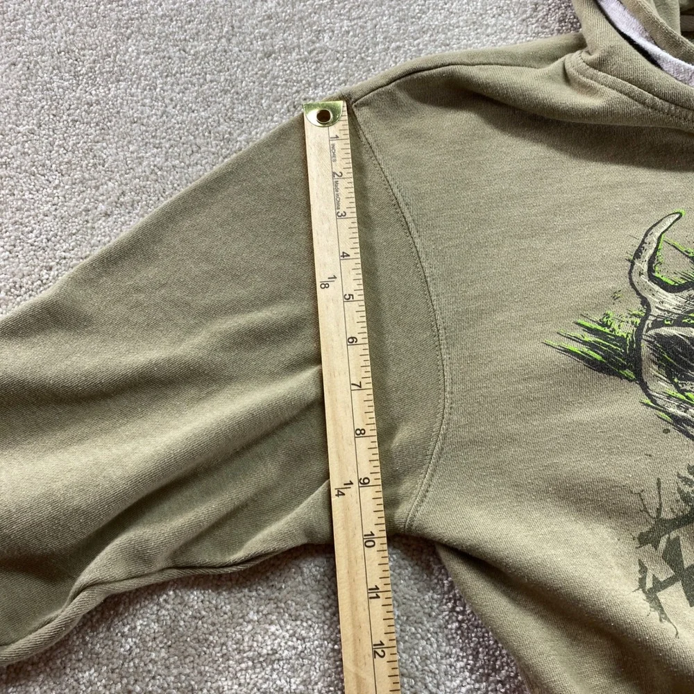 Buck‎ Wear Extreme Trophy Hunter Kids Large Olive Green Excellent Graphic Hoodie